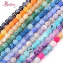 8mm Round Bead Frost Cracked Weathered Agates Natural Stone Beads For Necklace Bracelet Earrings Jewelry Making 15"Free Shipping 2024 - buy cheap