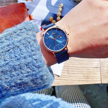 NAVIFORCE-relojes de cuarzo de acero inoxidable para hombre y mujer, accesorio resistente al agua, de marca superior, de moda, sencillo, de pulsera azul, femenino 2024 - compra barato