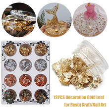 12Pcs/Set Resin Mold Fillings Gold Leaf Art Decoration Gold Foil Filling Materials Jewelry Making Tool Gold Flakes for Resin 2024 - buy cheap