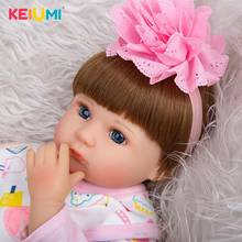 KEIUMI Lifelike Baby Dolls Reborn 17'' 42 cm Soft Silicone Realistic Princess Girl Toy Doll With Cartoon Clothes Kids Xmas Gift 2024 - buy cheap