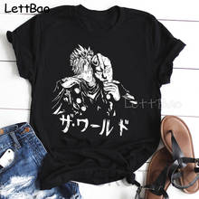 Camiseta de Jojo Bizarre Adventure de Anime japonés para mujer, Tops de mujer, camiseta de dibujos animados Kawaii Jojo, camiseta oversize para mujer 2021 2024 - compra barato