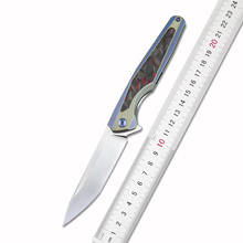 Новый складной CPM S35VN титановое лезвие + двухцветная ручка из углеродного волокна, подшипник Открытый тактический нож для кухни и охоты инструмент повседневного ношения 2024 - купить недорого