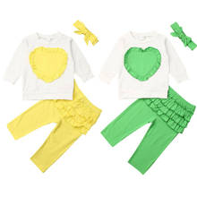 Toddler Baby Kids Girl Cotton Ruffle Clothes Babies T-shirt Top Pants Outfit Sets Tracksuit Clothing Set 2024 - buy cheap