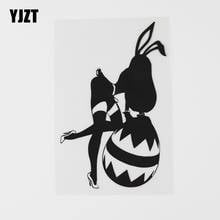 YJZT 9.5CMX14.6CM Art Bunny Sexy Girl Women Egg Hot Decal Vinyl Car Sticker Black/Silver 8A-0467 2024 - buy cheap