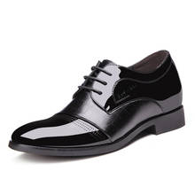 Визуально увеличивающие рост Мужские модельные туфли из лакированной кожи, визуально увеличивающие рост; Мужские брендовые туфли в стиле дерби; Элегантная официальная обувь; Мужские офисные свадебные туфли 2024 - купить недорого