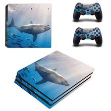 Shark Style PS4 Pro Skin Sticker for Sony Playstation 4 Pro Console & 2 Controllers Decal Vinyl Protective Skins 1 2024 - buy cheap