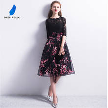 DEERVEADO Robe De Soiree Short Lace Evening Dress with Half Sleeves Formal Dress Evening Party Gown YM308 2024 - buy cheap