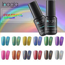 Inagla-esmalte de uñas en Gel, barniz de uñas en Gel UV de colores arcoíris, purpurina, Nail Art, 8ml 2024 - compra barato