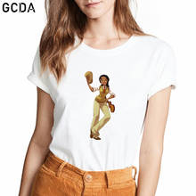 Casual meninas engraçado bonito topos princesa tiana cosplay violinista impressão camisetas senhoras moda camisetas roupas femininas 2024 - compre barato