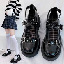 Retro Lolita Shoes Star Cross-tied Shoes Reivets Girls Shoes Platform Mary Janes Shoe Women Patent Leather Chunky Casual Shoes 2024 - buy cheap