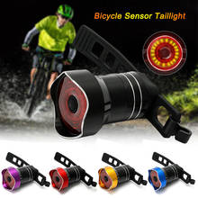 Luz trasera de bicicleta con Sensor inteligente, lámpara de advertencia recargable por USB, tija de sillín de bicicleta de montaña, 6 modos 2024 - compra barato