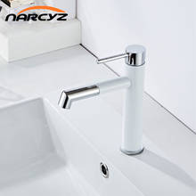 Basin Faucet Brass Economic Simple White and Chrome Bathroom Sink Faucet Single-hole Rotatable Washbasin Water Mixer Tap W3039 2024 - buy cheap