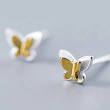 Joyería de moda de Plata de Ley 925, nuevos pendientes románticos de mariposa para mujer, pendientes de tachuelas de animales de Color dorado 2024 - compra barato