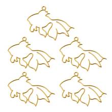 5Pcs Goldfish Blank Frame Pendants Open Bezel Setting UV Resin Jewelry Making 2024 - buy cheap