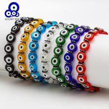 Cuentas de cristal de ojo de la suerte para mujer, pulsera con abalorios de ojo malvado, verde, negro, azul, rojo, pulsera de colores, joyería para mujer EY6439 2024 - compra barato