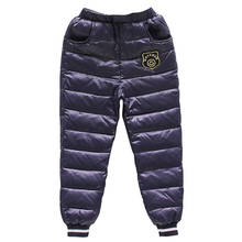 Calças para crianças 4 5 6 7 8 9 10 11 12 13 14 anos outono inverno de nylon calças engrossadas com cintura elástica leggings para meninas 2024 - compre barato