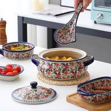 Bohemia Ceramic Dinnerware Household Salad Bowl Saucer Plate Dishes Set 13 Inch Fish Plate Binaural Noodle Bowl 2L Soup Pot With 2024 - buy cheap