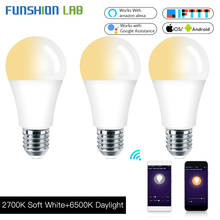 WiFi Smart Light Bulb LED Lamp 7W Warm Cool White Smart Life/Tuya APP Remote Control Works with Alexa Echo Google E27 E26 2024 - купить недорого
