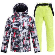 Traje de esquí para hombre, impermeable, a prueba de viento, espesar, ropa cálida para nieve, conjuntos de esquí, chaqueta, trajes de esquí y snowboard de marcas 2024 - compra barato