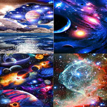 Pintura de diamantes planetas universo 5d, perfuração redonda completa, artesanato para decoração de casa, presente de pintura suspensa, pintura de diamantes 40x30cm 2024 - compre barato