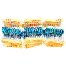 Kit resistor de filme de metal 1000 1w, conjunto de resistor de filme de metal com 1% valores sortidos de 1ohm ~ 10m ohm, kit de amostras de resistor de filme com 100 peças 2024 - compre barato