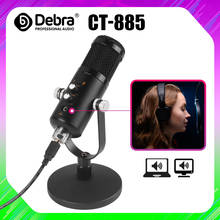 CT-885 de micrófono condensador con interfaz USB, con Monitor, reverberación, funciones de silencio, para transmisión en vivo, grabación, canto 2024 - compra barato