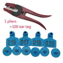 001-100 Pig Ear Tag And Applicator Kit Anti Dropping Cattle Sheep goat  Animal Tags with Plier 2024 - buy cheap