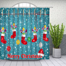 Cortina de ducha de decoración de Feliz Navidad árbol de Santa Claus 3d cortinas de baño tela impermeable con ganchos Pantalla de baño 2024 - compra barato