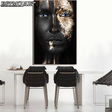 African Art Black and Gold Woman Canvas Painting for Living Room HD Figure Picture Poster and Prints WALL Home Decor Painting 2024 - buy cheap