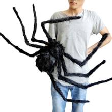 Super big plush spider made of wire and plush black and multicolour style for party or halloween decorations 1Pcs 30cm,50cm,75cm 2024 - buy cheap