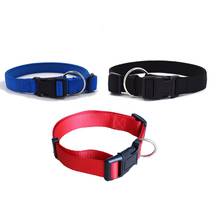 Durable Adjustable Safety Buckle Leash Breathable Nylon Dog Collar Dog Necklace Solid Pet Collar Cat Pet Accessories 2024 - buy cheap