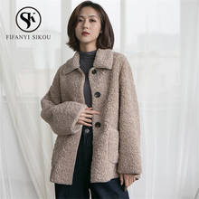 2019 Autumn Winter Faux Fur Lambswool Coats Women Loose Plush Jacket Casual Thick Warm Short Fur Coat Single Breasted Outerwear 2024 - buy cheap