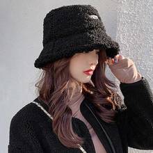 New Women Winter Fluffy Plush Bucket Hat Lady Warm Faux Fur Teddy Bear Fisherman Cap 2024 - buy cheap