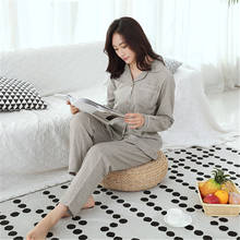 Pijamas de algodón de 100% para hombre y mujer, conjunto de pijama de manga larga, ropa de dormir cómoda para Primavera/otoño, Unisex 2024 - compra barato
