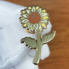 Sunflower Brooch Flower Smile Badge Sunshine Yellow Summer Jewelry Inspired by the Sunflower Fields of Tuscany and Provence 2024 - buy cheap