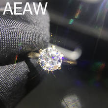 AEAW 100% 18K 750Au Gold 2ct Moissanite Engagement Diamond Ring EF VVS With national certificate for Women 2024 - buy cheap