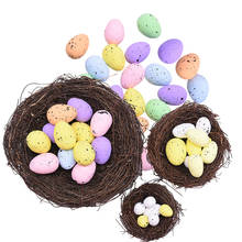 Cute 3x4cm Foam Bird Pigeon Eggs Happy Easter DIY Decoration Party Supplies Handmade Vine Brown Bird Nest House 2024 - buy cheap