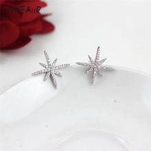 WYEAIIR Exquisite Star Zircon Dance Party Accessories Creative Snowflake Silver Color Female Stud Earrings 2024 - buy cheap