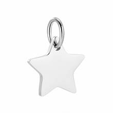 Stainless Steel Mirror Polished Star Tag Charm Pendant for Bracelet Necklace DIY Jewelry Making Charms 2024 - buy cheap