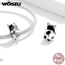 WOSTU Cute Puppy Charms 925 Sterling Silver Dog Animal Beads Pendant DIY Bracelets Necklace 2020 Jewelry FNC388 2024 - buy cheap