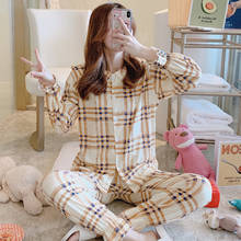 Conjunto pijama feminino manga curta, roupas de lazer femininas moda calça comprida conjunto pijama feminino verão 2019 2024 - compre barato