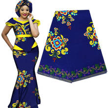 Tela de cera con estampado africano de Ankara, 100% algodón real, costura de alta calidad para vestido de fiesta, 6 yardas 2024 - compra barato