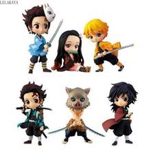 3pcs/set Demon Slayer Kimetsu no Yaiba Kamado Tanjirou Nezuko Agatsuma Zenitsu Q Ver. PVC Action Figure Model Toys Gift LELAKAYA 2024 - buy cheap