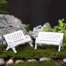 3 pçs jardim miniaturas bonito mini branco banco de fadas boneca cadeiras terrário musgo decoração estatuetas micro paisagem acessórios 2024 - compre barato