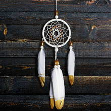 Indian Stayle Original Handmade White Dream Catcher With Hand Painted Feathers Indoor Hanging Decoration Festival  Birthday Gift 2024 - buy cheap