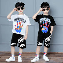 Cotton Tshirt Beach Shorts Summer Clothing set for boys girls Ballroom Jazz Hiphop Street Dance Outfits for 6 8 10 12 14 Years 2024 - buy cheap