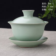 [GRANDNESS] Chinese Traditional Tea Set Ruyao Gaiwan Celadon Gongfu Tea Set Tureen Cup Bowl Gaiwan 125ml Gaiwan Tea Set Ru Kiln 2024 - buy cheap