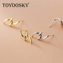 TOYOOSKY 925 Sterling Silver Two Letter J Shape Earrings INS Simple Geometric Fine Silver Jewelry for Women Girl Gift Wholesale 2024 - buy cheap