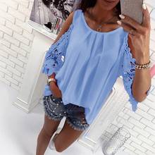 Bigsweety Ladies Blouse Fashion Womens Off Shoulder Tops Blouse Shirts Summer Hot Hollow Out Sleeve Shirt Boho Tunic Tops 2024 - buy cheap