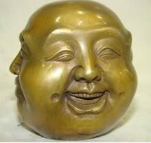 817 LUCKY tibetan brass four face seal buddha head statue 2024 - buy cheap